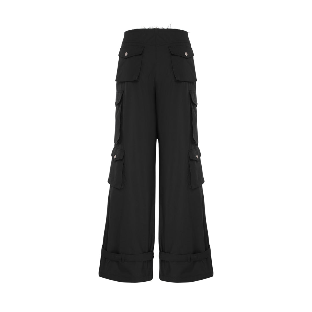 Cargo Pants With Raw Edge - Elmoud