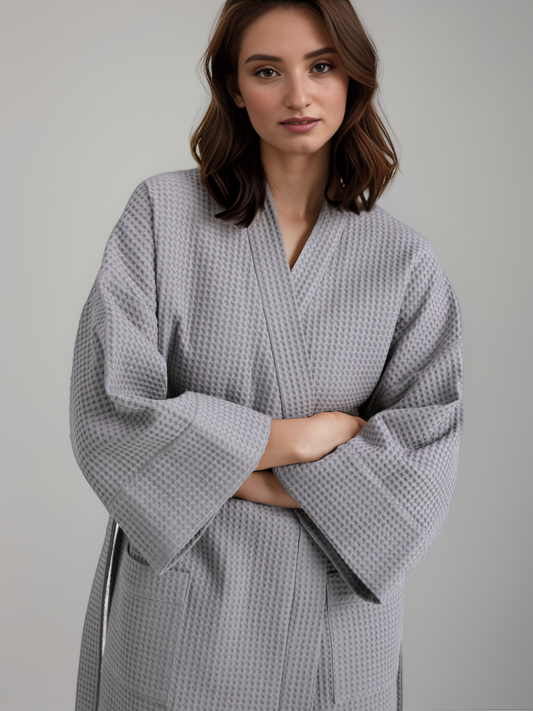 Lounge Linen Kimono Robe - Elmoud